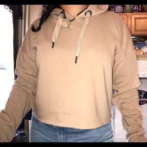 Light Brown cropped hoodie